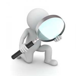 Magnifying Glass and person via Master isolated
