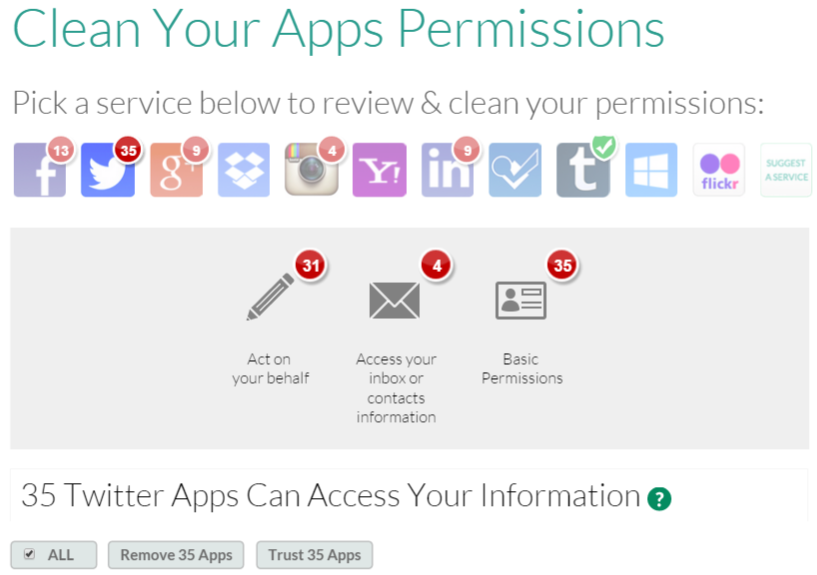 MyPermissions app permissions security screenshot