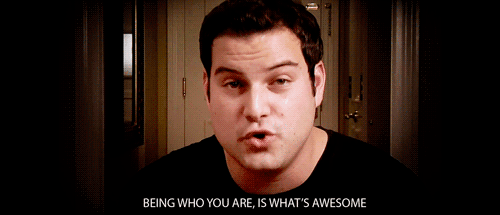 animated photo of a man saying Being who you are, is what's awesome
