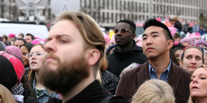 Men support the women's march