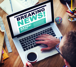 Man Breaking News Top Story Internet Connection Concept