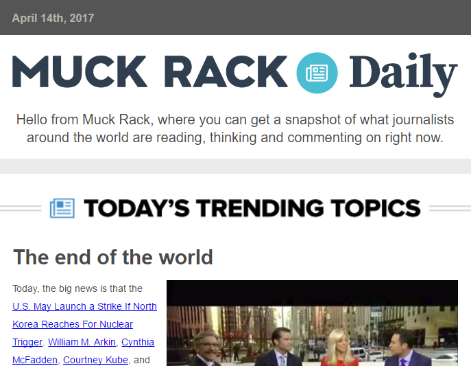 screenshot of an issue of the Muck Rack Daily email