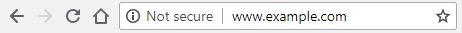 Chrome browser displaying Not Secure message for a website