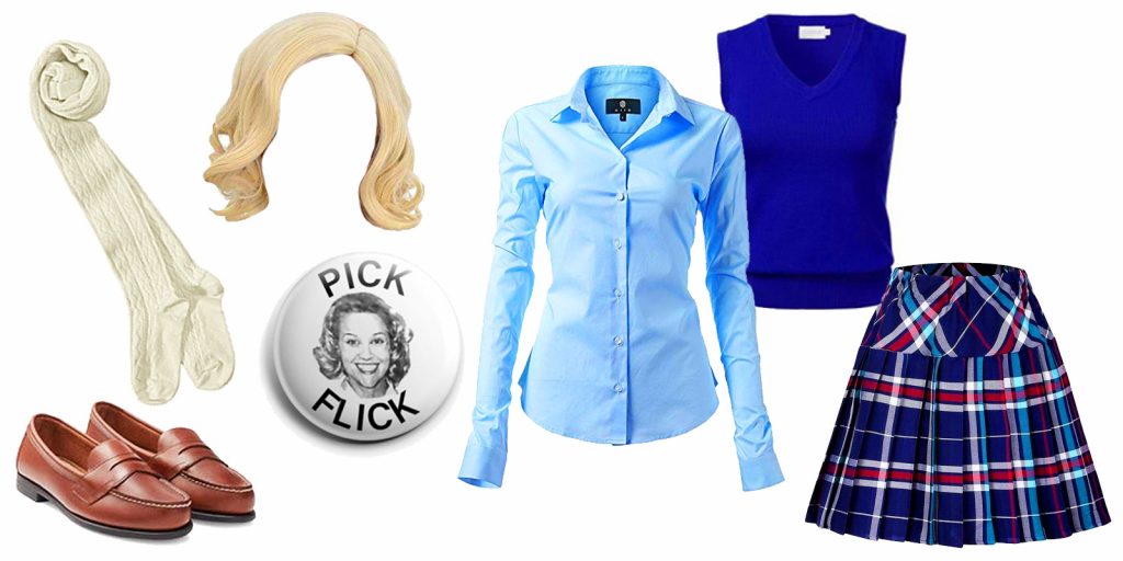 easy Halloween costume idea, government costume theme Tracy Flick from the movie Election