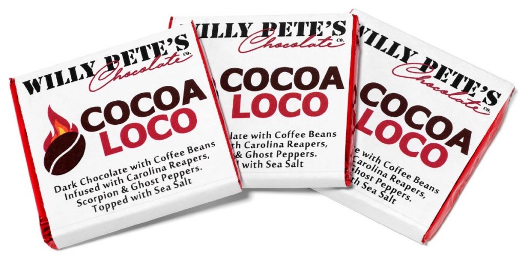 Cocoa Loco extra spicy chocolate bar by Willy Pete and Fuego Box