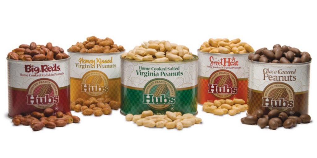 five types of peanuts from Hubbard Peanut Company