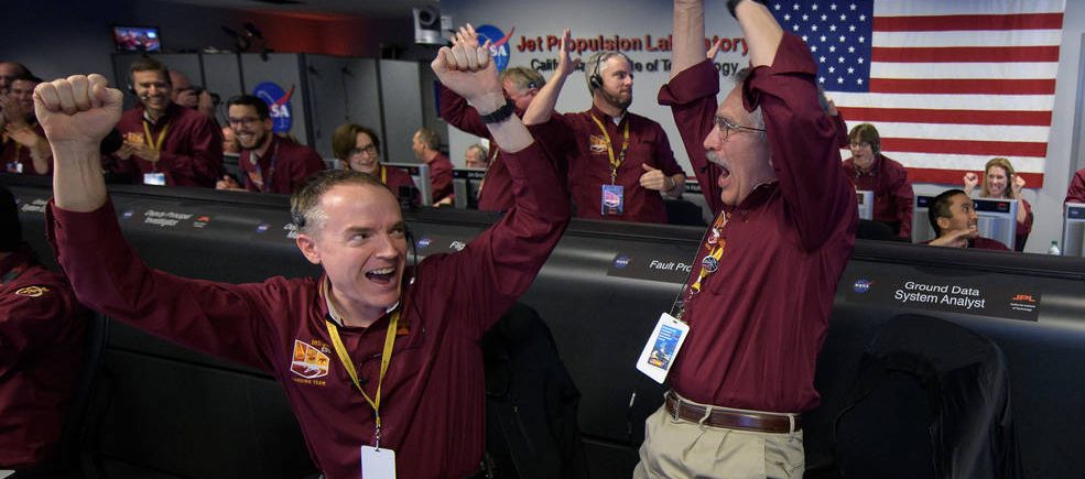 Mars InSight lander team celebrates successful landing