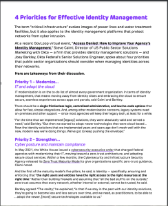 4 Priorities for Effective Identity Management » Resources | GovLoop