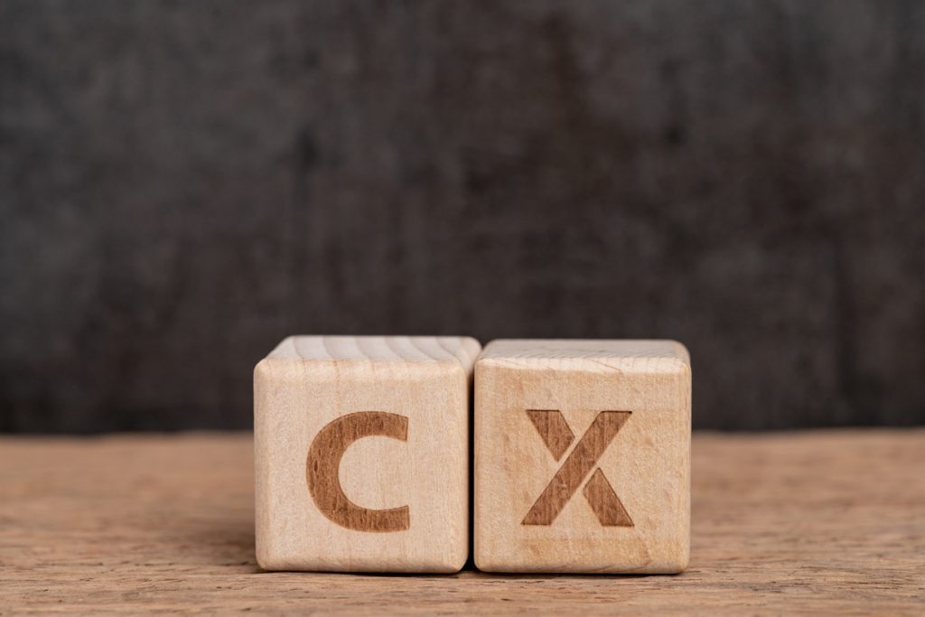 CX in wooden blocks